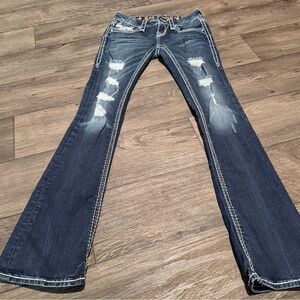 Rock Revival Distressed Blue Boot Cut Jeans